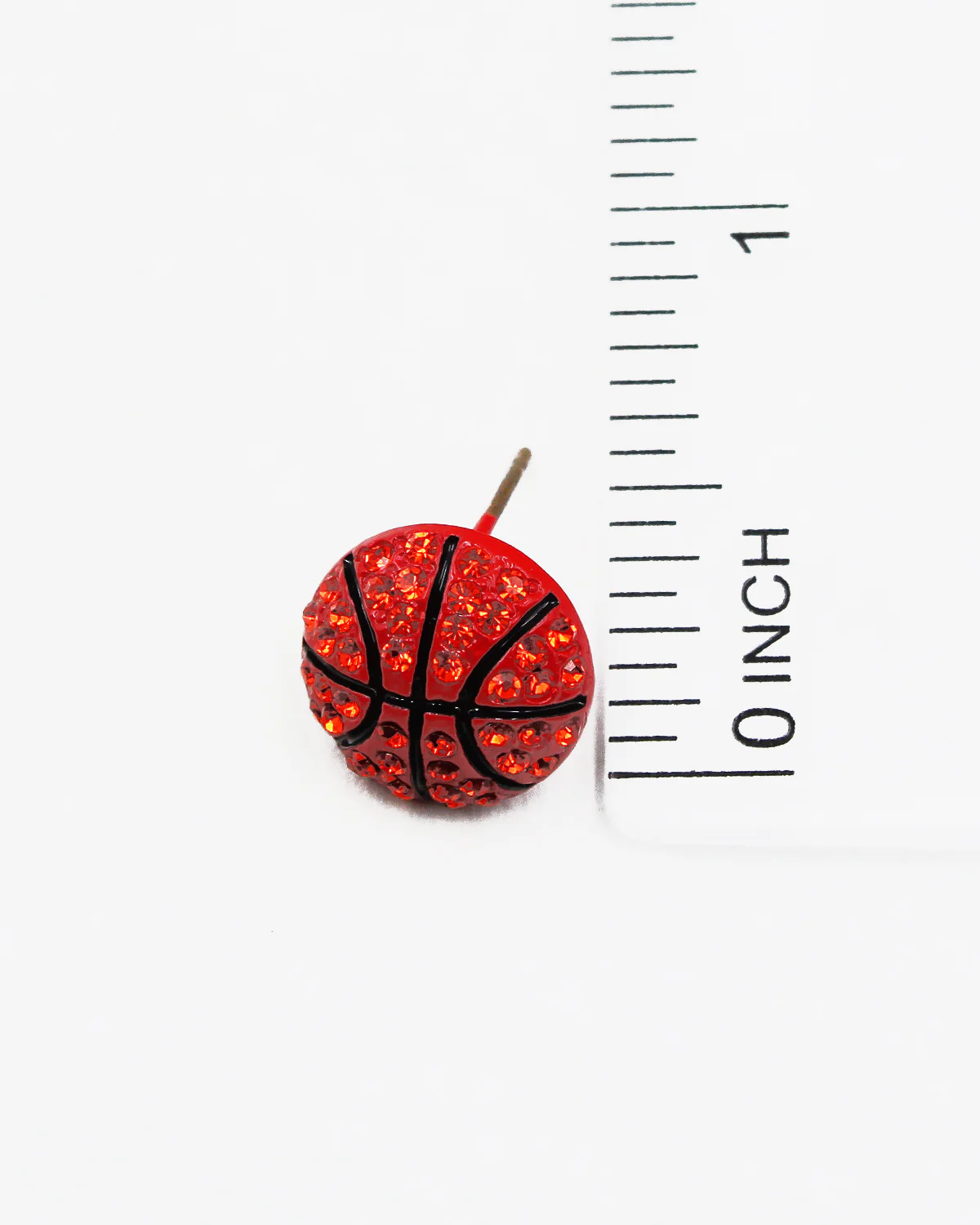 Basketball Crystal Stone Stud Earrings - Image 4