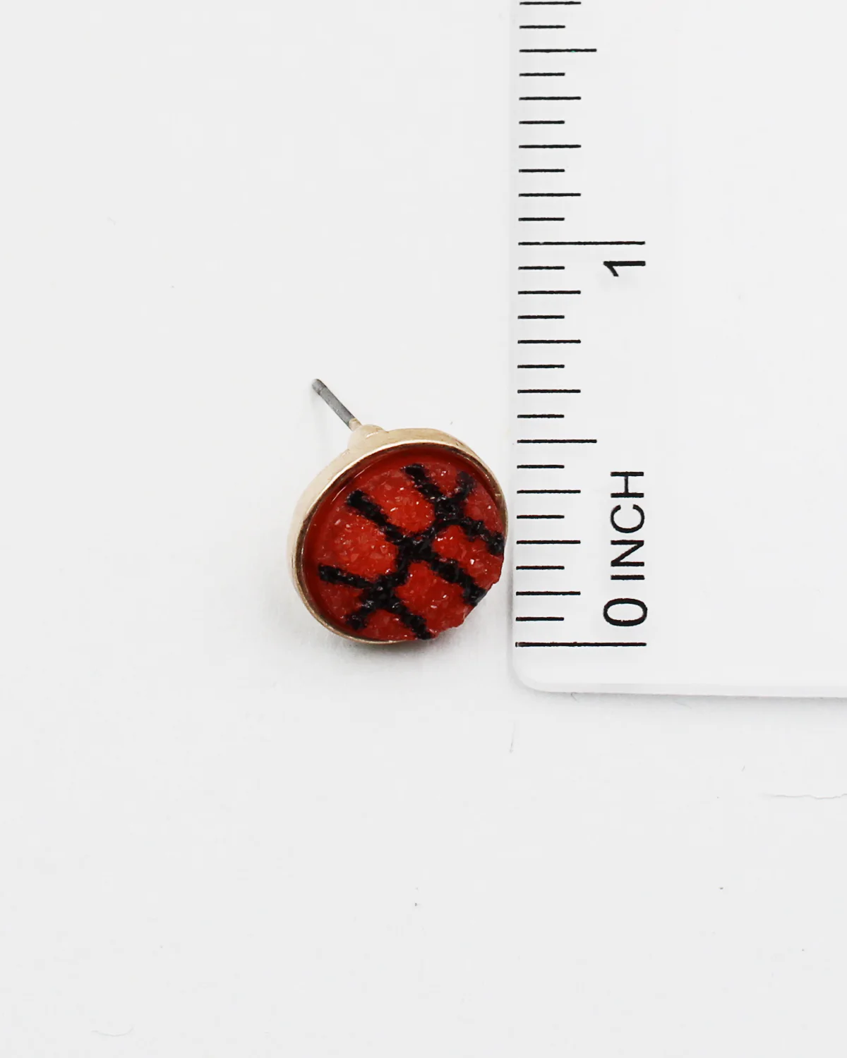 Basketball Druzy Stud Earrings - Image 3