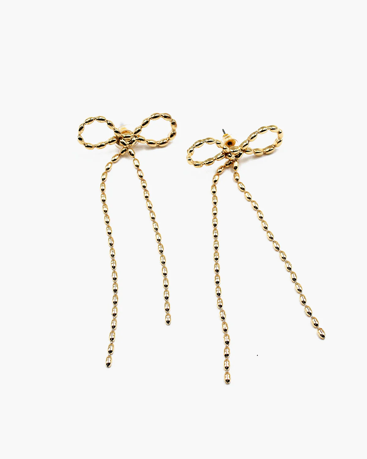 Bow Drop Beaded Dangle Earrings - Image 4