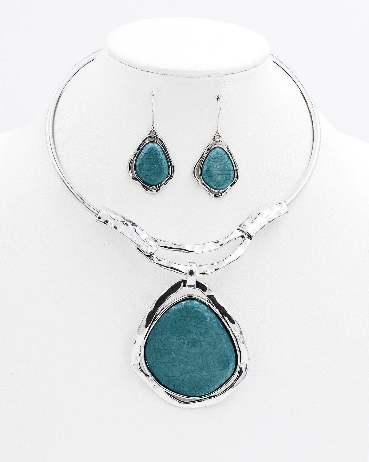 Center Stone Pendant Choker Set - Image 5