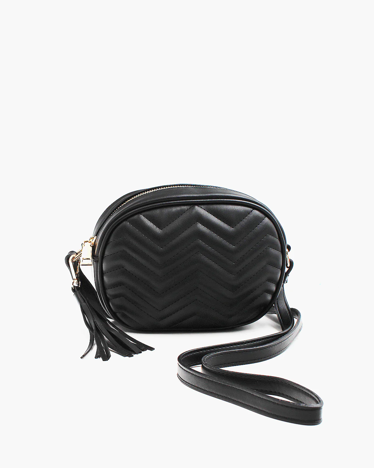 Quilted Shoulder Bag with Tassel - Image 4