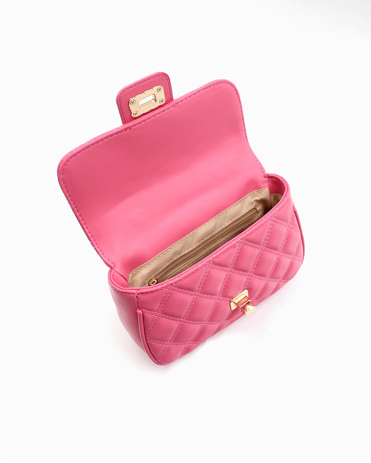 Quilted Shoulder Chain Pink Purse - Image 3