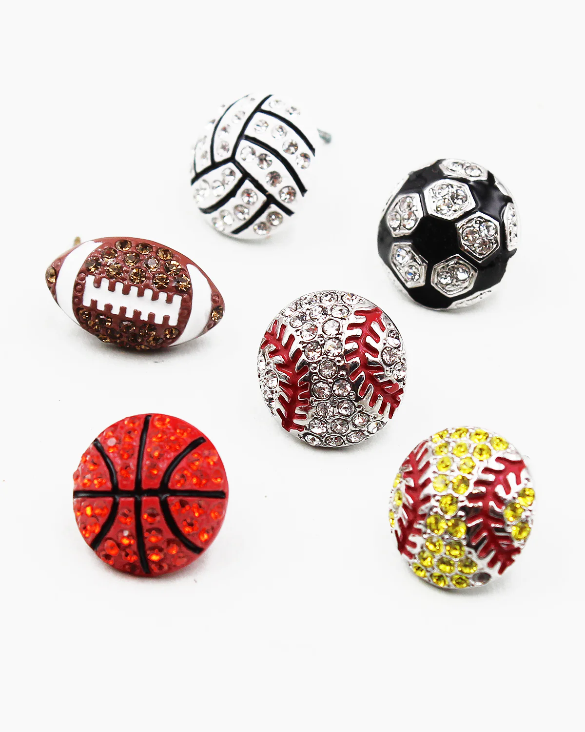 Softball Crystal Stone Stud Earrings - Image 3