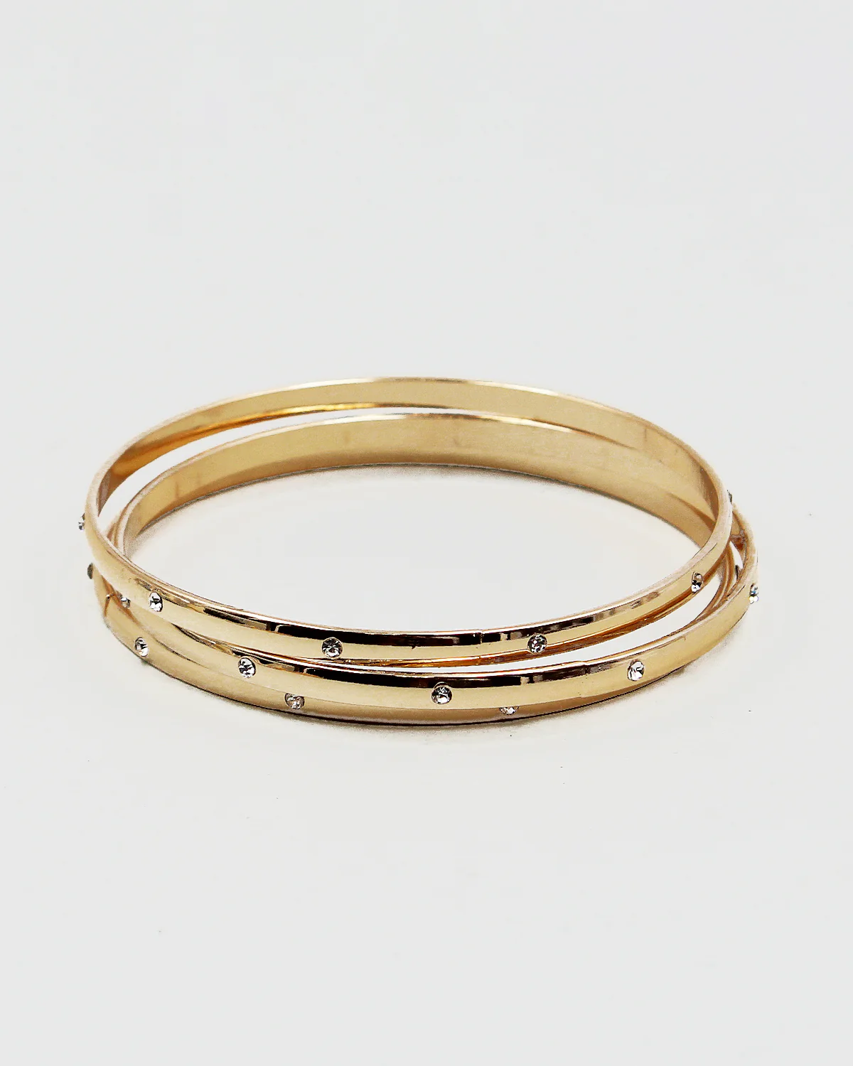 Triple Layered High Gloss Metal Bangles Set - Image 3